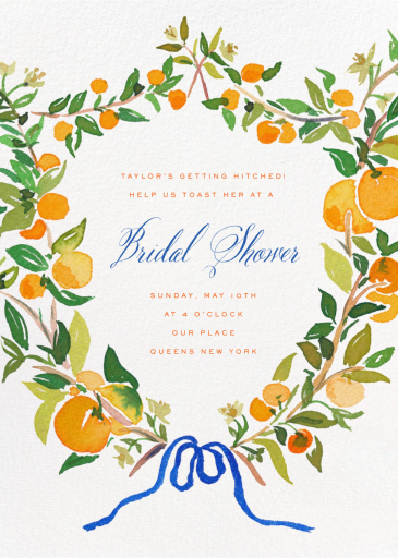 Clementine Wreath (Gina Langford) - Bridal Shower Invitation by Dogwood Hill