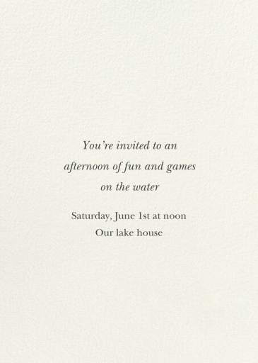 Lakeside - Lake Party Invitation by Felix Doolittle - Back