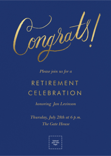 Golden Congrats - Retirement and Farewell Party Invitation by Rifle Paper Co.