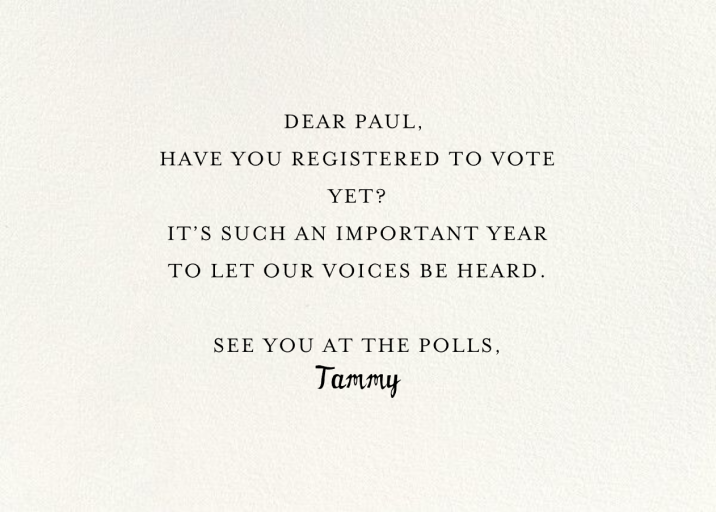 Poll Pup - Activism Invitation by Mr. Boddington's Studio - Back