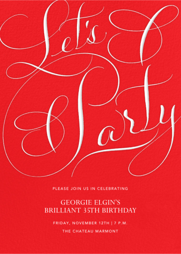 Let's Party Script - Birthday Invitation by Bernard Maisner