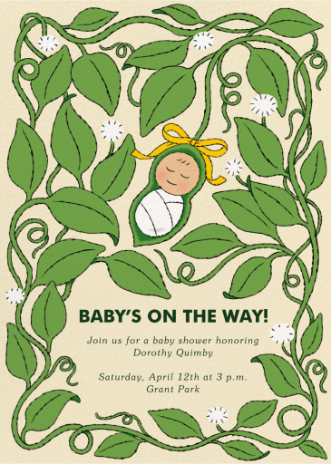 Sweet Pea - Baby Shower Invitation by Min Heo
