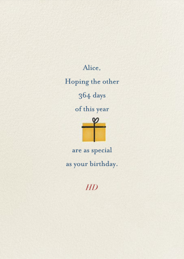 Birthday Girl (Blanca Gómez) - Birthday Card by Red Cap Cards - Back