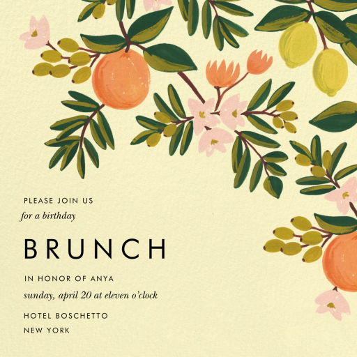 Citrus Orchard - Birthday Invitation by Rifle Paper Co.