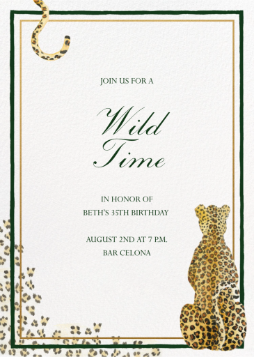Leopard Print - Birthday Invitation by Clementina Sketchbook