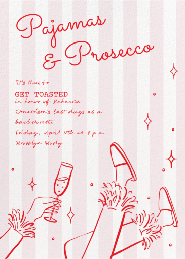 Pajamas and Prosecco - Bachelorette Party Invitation by Paperless Post