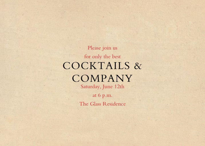 Red Letter Response (Invitation) - Holiday Party Invitation by John Derian - Back