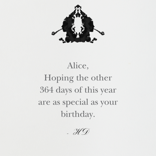 Rorschach Birthday Silhouette - Birthday Card by Paperless Post - Back