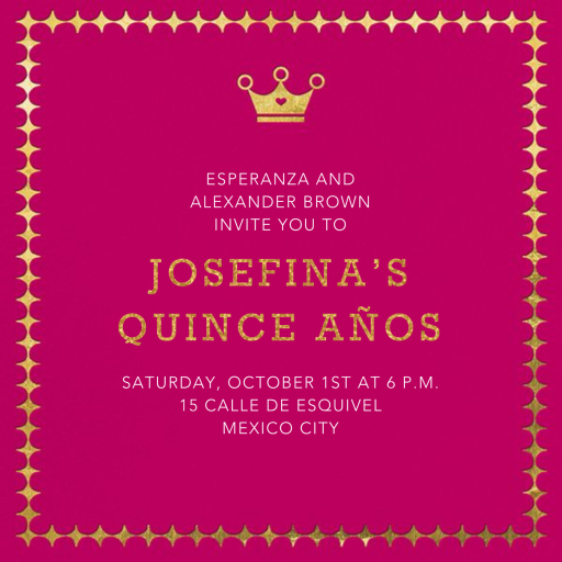 Royal Glam - Quinceañera Invitation by Jonathan Adler