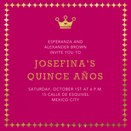 Royal Glam - Quinceañera Invitation by Jonathan Adler