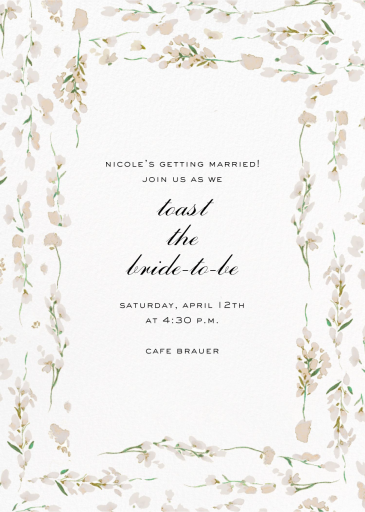 Splendid Floral - Bridal Shower Invitation by Carolina Herrera