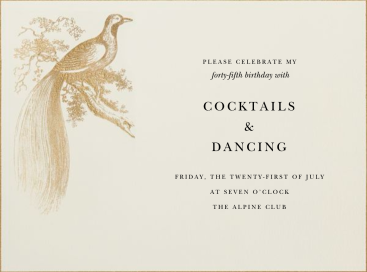 Hand Painted Bird of Paradise - Cocktail Party Invitation by Bernard Maisner