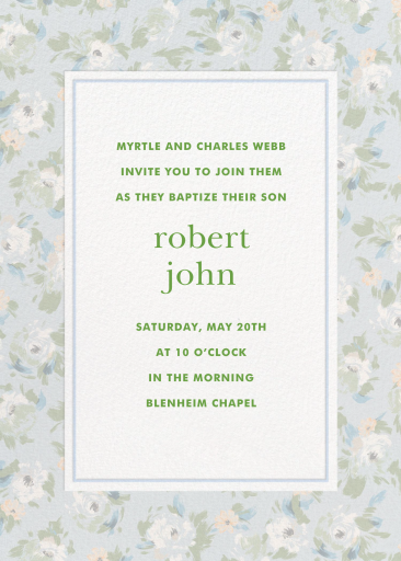 Antique Floral Border - Baptism & Christening Invitation by kate spade new york