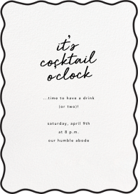 Black Wavy Edge - Cocktail Party Invitation by Sugar Paper