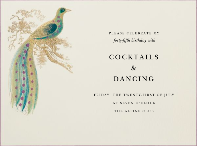 Hand Painted Bird of Paradise - Spring Party Invitation by Bernard Maisner