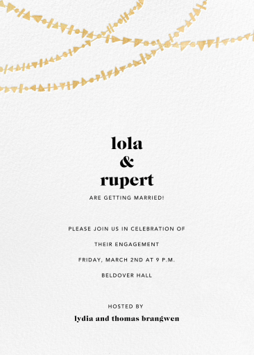 Streamer Shapes (Tall) - Engagement Party Invitation by Paperless Post
