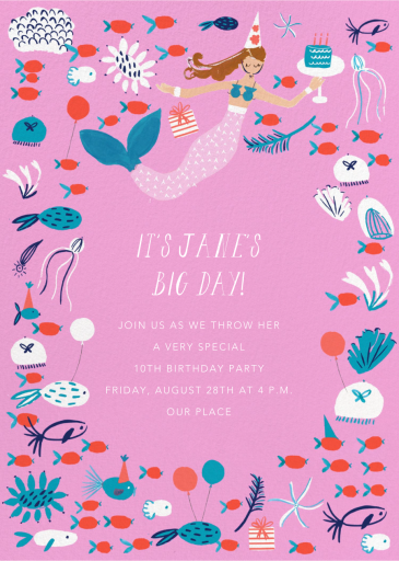 Mermaid's Cake - Birthday Invitation by Mr. Boddington's Studio
