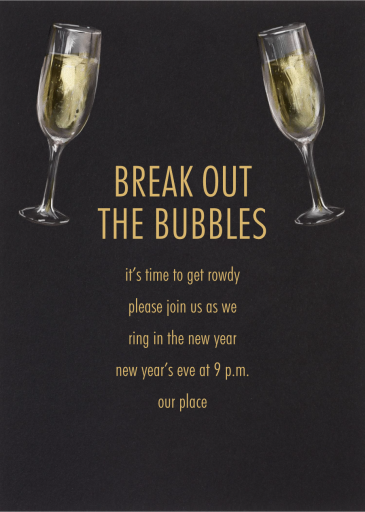 Champagne Glasses - New Year's Eve Invitation by Paperless Post