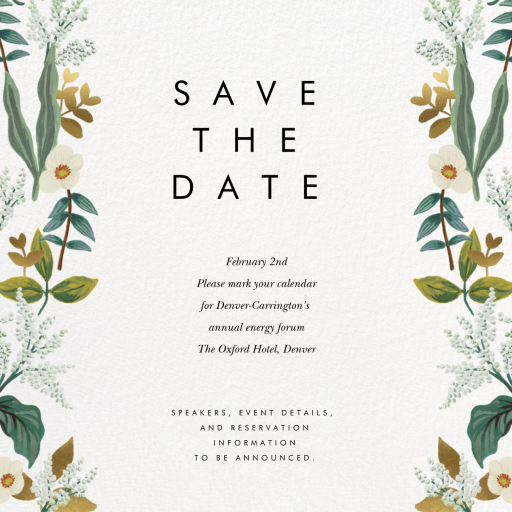 Meadow Garland (Square) - Save the Date by Rifle Paper Co.