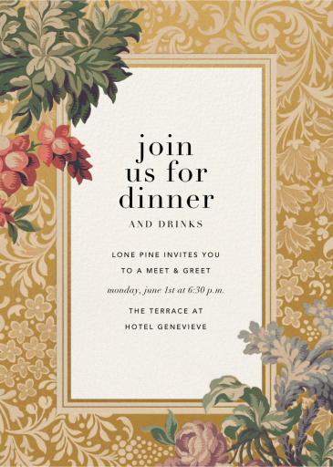 Vintage Floral - Dinner Party Invitation by Cabana