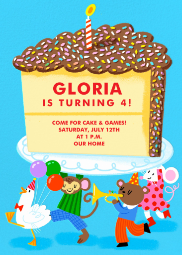 Four Friends and a Cake - Birthday Invitation by Hello!Lucky