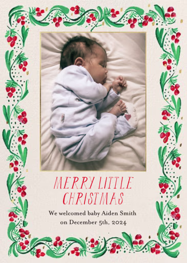 Berry Border Photo - Christmas Card by Mr. Boddington's Studio