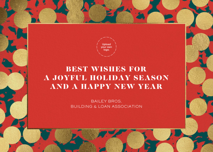 Gold Baubles - Holiday Card by Paperless Post - Back