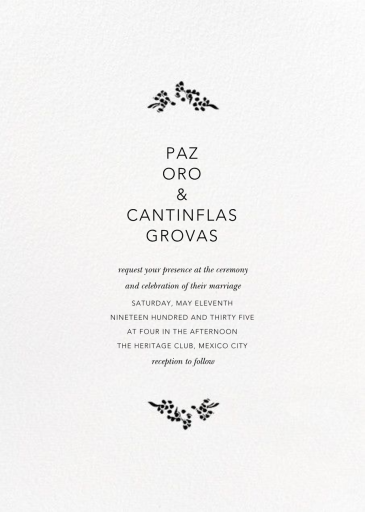 Richmond Park (Photo Invitation) - Wedding Invitation by Oscar de la Renta - Back