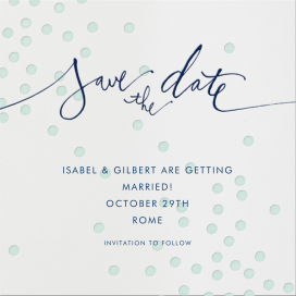 Mint dots - Save the Date by Linda and Harriett