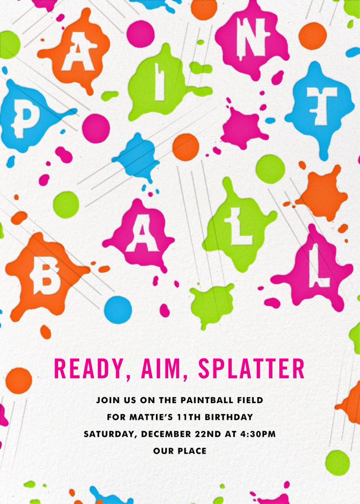 Splat Attack Invitation