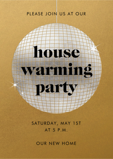 Sparkly Disco Ball - Housewarming Invitation by Paperless Post
