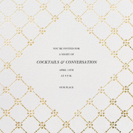 Pearl Embroidery (Square) - Dinner Party Invitation by Oscar de la Renta