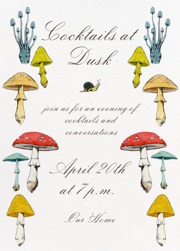 Whimsical Mushroom Invitation