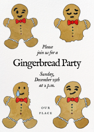 Invitación navideña con hombrecitos de jengibre