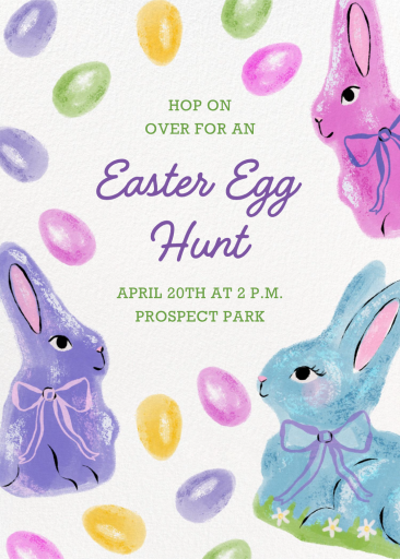 Watercolor Bunny Easter Invitation