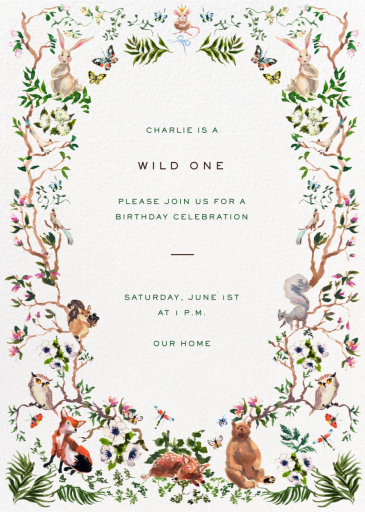 Forest Border (Inslee Fariss) - First Birthday Invitation by Dogwood Hill