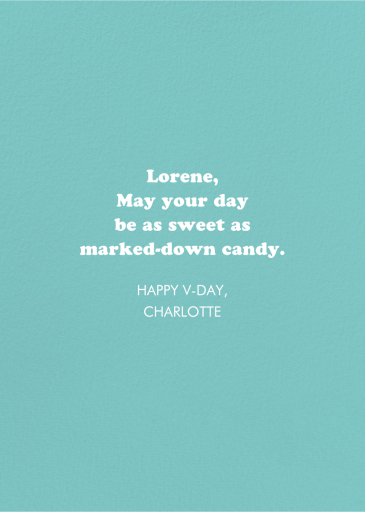 Heart Lollipop - Valentine's Day Card by Party Mountain - Back