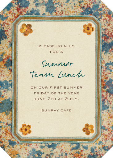 Speckled Florals - Breakfast/Lunch Invitation by Fin Fellowes