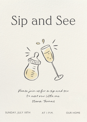 Baby Toast - Sip and See Invitation by Paperless Post