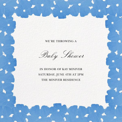 Painted Blooms - Baby Shower Invitation by Oscar de la Renta