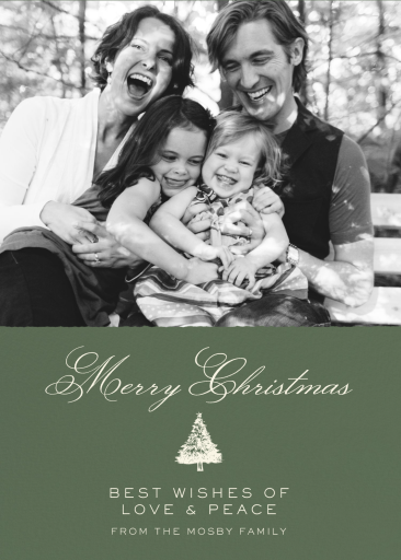 Photo Green Tree Holiday Card