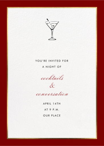Oro (Tall) - Cocktail Party Invitation by Paperless Post