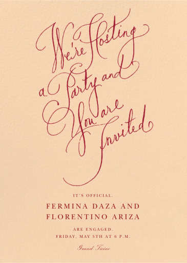 Scripted - Engagement Party Invitation by Stephanie Fishwick