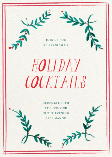 Seasonal Trimmings - Holiday Party Invitation by Mr. Boddington's Studio