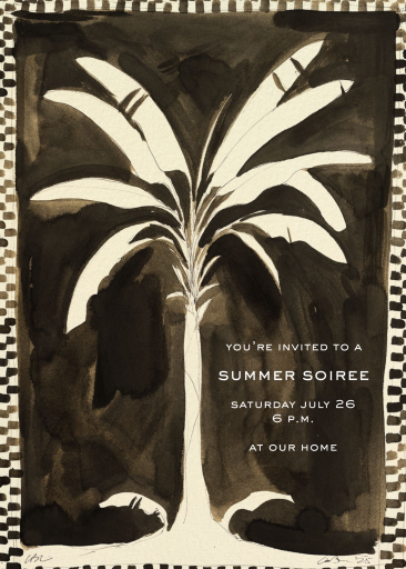 Palm Tree Checkered Invitation