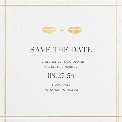 Lips and Stache - Save the Date by Jonathan Adler