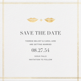 Lips and Stache - Save the Date by Jonathan Adler