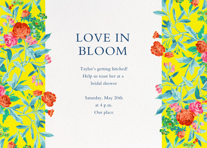 Blossoming Border - Bridal Shower Invitation by Liberty