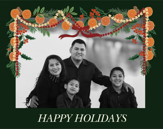 Photo Citrus Holiday Garland Card