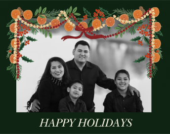 Photo Citrus Holiday Garland Card